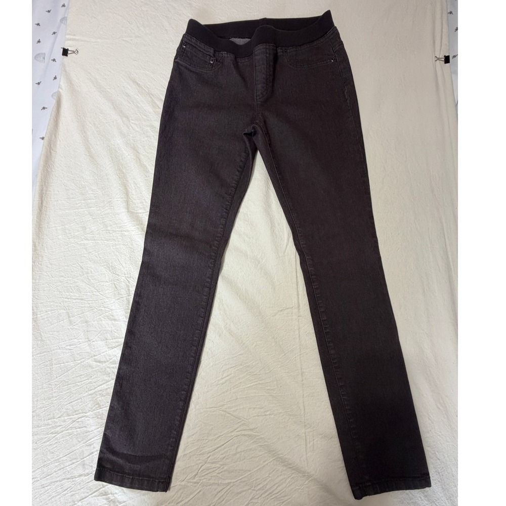 Chicos Platinum Espresso Brown Pull On Jeggings Slim Fit Size 00 29 Inseam